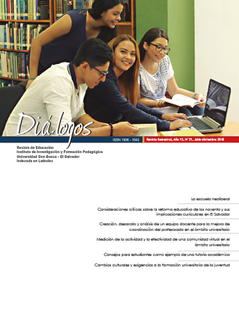 					View Vol. 12 No. 21 (2018): Revista Diá-logos No. 21, Julio-diciembre 2018 
				