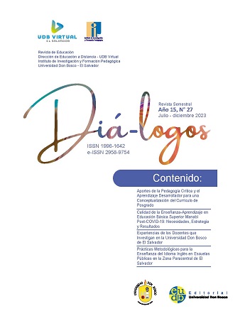 					Ver Vol. 15 Núm. 27 (2023): Revista Diá-logos No. 27, julio-diciembre 2023
				