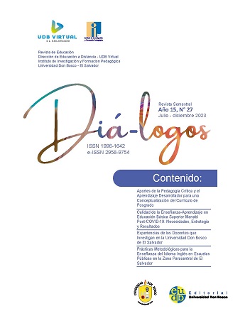 					View Vol. 15 No. 27 (2023): Revista Diá-logos No. 27, julio-diciembre 2023
				